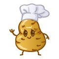 Potato Chef Cartoon Character Design Mascot Illustration Vector Drawing