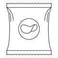 Potato chip icon, outline style.