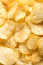 Potato chips background close-up Royalty Free Stock Photo