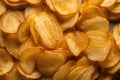 Potato chips background, close-up, top view Royalty Free Stock Photo