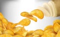 Potato chips background