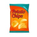 Potato chips bag isolated on white Royalty Free Stock Photo