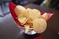 Potato chips bowl Royalty Free Stock Photo