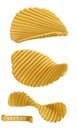Potato chips. 3d vector icon set