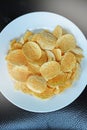 Potato chips in the dish