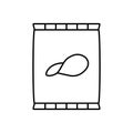 Potato chips icon element of fast food icon for mobile concept and web apps. Thin line potato chips icon can be used for web and Royalty Free Stock Photo