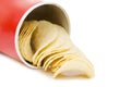 Potato chips isolated over white Royalty Free Stock Photo