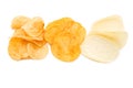 Potato chips isolated over white Royalty Free Stock Photo