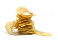 Potato chips isolated on white Royalty Free Stock Photo