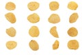 Potato chips isolated on white background Royalty Free Stock Photo