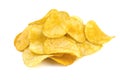 Potato chips isolated on white background