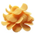 Potato chips isolated white background snack photography Royalty Free Stock Photo