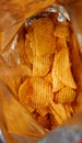 Potato chips in plastic bag party Royalty Free Stock Photo