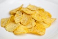 Potato chips on a plate Royalty Free Stock Photo