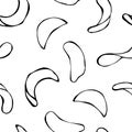 Potato Chips Seamless Fast food Pattern. Realistic Vector Illustration Isolated On a White Background Doodle Cartoon Royalty Free Stock Photo