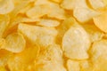 Potato chips snack as background image texture background. Copy, empty space for text Royalty Free Stock Photo