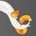 Potato Chips Snack And Cream Sauce Splash Vector