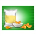 Potato Chips Snack Creative Promo Banner Vector