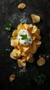 Potato Chips With Sour Cream and Parsley