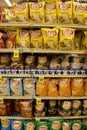 Potato chips in supermarket