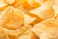 Potato Chips Texture Background. Potatoes Pattern
