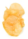 Potato chips on white background Royalty Free Stock Photo