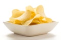 Potato chips in a white bowl Royalty Free Stock Photo