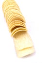 Potato crisps (chips) on a white background Royalty Free Stock Photo
