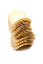 Potato crisps (chips) on a white background Royalty Free Stock Photo