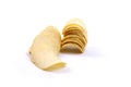 Potato crisps (chips) on a white background Royalty Free Stock Photo