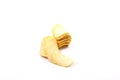 Potato crisps (chips) on a white background Royalty Free Stock Photo