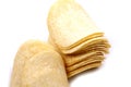 Potato crisps (chips) on a white background Royalty Free Stock Photo