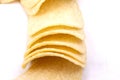 Potato crisps (chips) on a white background Royalty Free Stock Photo