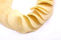 Potato crisps (chips) on a white background Royalty Free Stock Photo