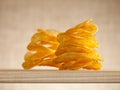 Potato crisps two stacks, focus on the first one Royalty Free Stock Photo