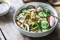 Potato with Cucumber Radish Salad Royalty Free Stock Photo