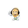 Potato cute cartoon character design with headphone