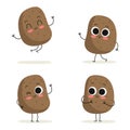 Potato. Cute vegetable character set on white