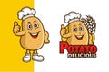 Potato delicious mascot logo design cartoon character Royalty Free Stock Photo