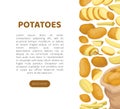 Potato Design with Raw Root Vegetable with Peel Vector Template Royalty Free Stock Photo