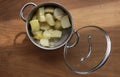Potato dishes and a lid Royalty Free Stock Photo