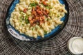 Potato dumplings with sheep cheese and bacon, traditional slovakian food, slovak gastronomy Royalty Free Stock Photo