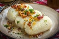 Potato dumplings stuffed with minced meat Royalty Free Stock Photo