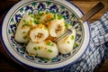 Potato dumplings stuffed with minced meat Royalty Free Stock Photo