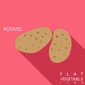 Potato flat icon illustration with long shadow