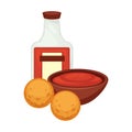 Potato food dish fried croquettes balls snack vector flat icon