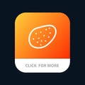 Potato, Food, Mobile App Button. Android and IOS Line Version