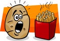 Potato with french fries cartoon