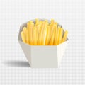 Potato. French fries. 3d realistic on a transparent background