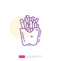 potato french fries doodle icon